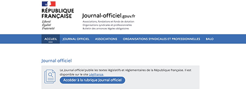 site internet du journal officiel