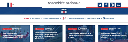 site internet de l'assemblée nationale française